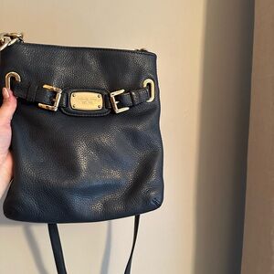 Michael Kors Navy Pebbled Leather Crossbody Bag